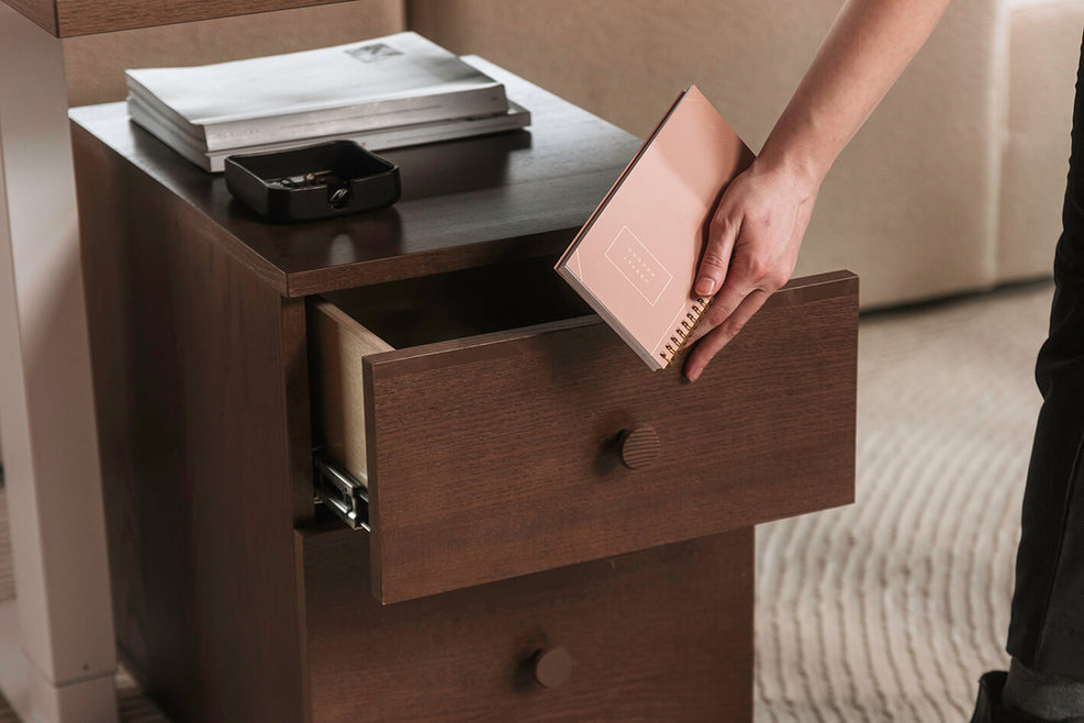 Wood File Cabinet in lifestyle shot